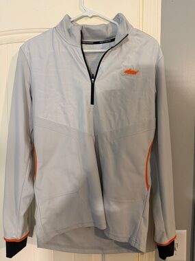 Nike White and Black Running Dri‑Fit Half‑Zip Jacket